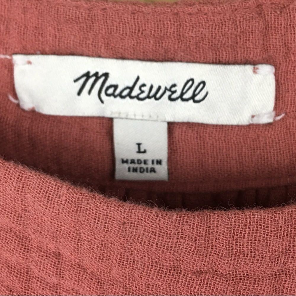 Madewell Lightspun Butterfly Square-Neck Mini Dress In Vintage Quartz Size L - Picture 8 of 10